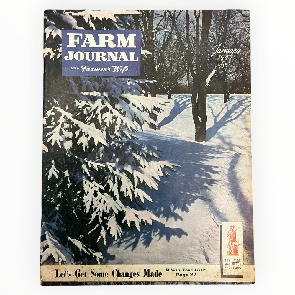 Farm Journal Farmers Wife January 1945 WWII War Bonds Allis Chalmers GMC Duck